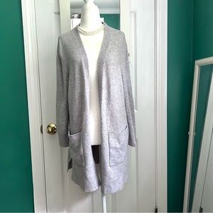 Madewell Open Long Gray Wool Cardigan Small